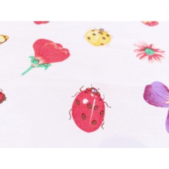 Vintage Moda Italiana Floral & Insect Print Scarf 19" Square Hand-Rolled Hem - Picture 2 of 5